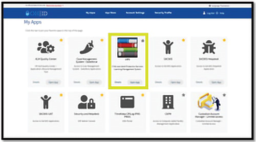 Applications available within the CAPS LMS